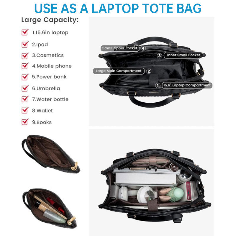 2-in-1 Travel Tote: Laptop & Insulated Lunch Bag. Ideal for Business, Work, Nursing, Office, College, Casual Use - V.I.P Digital Presence