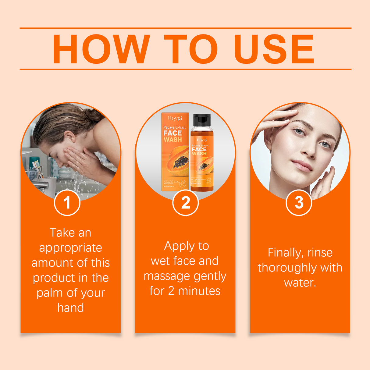 Papaya Face Wash Gentle Cleanser Not Tight Moisturizing Hydrating Moisturizing Skin Tender Skin Care Face Wash