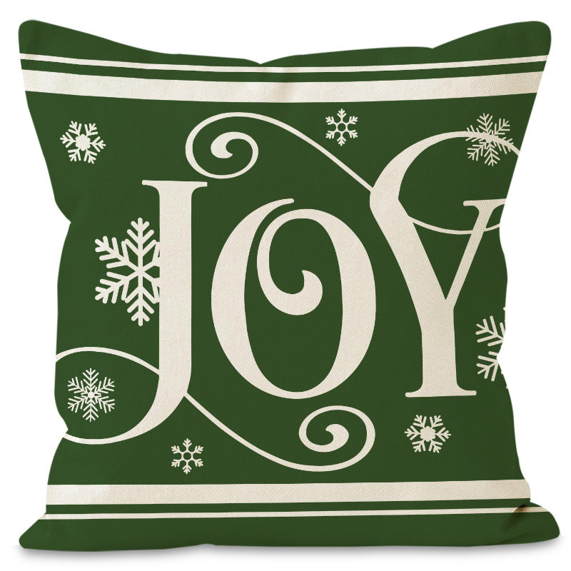 Green Christmas Pillow Cover Linen Printed Pillow Cover Holiday Living Room Bedroom Decoration Cushion Cover - V.I.P Digital Presence
