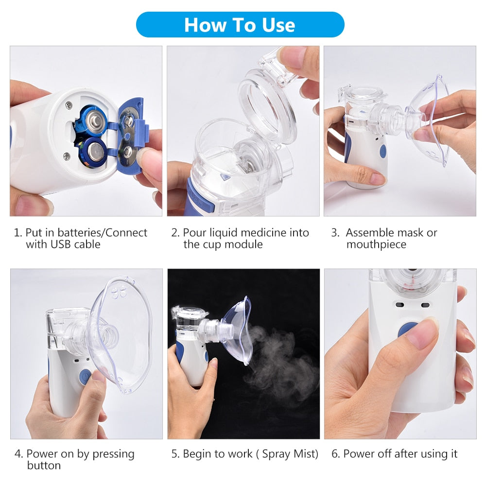 Portable Mesh Nebulizer Silent Ultrasonic Medical Steaming Inhaler USB Charging Adult Kids Respirator Humidifier Health Care - V.I.P Digital Presence