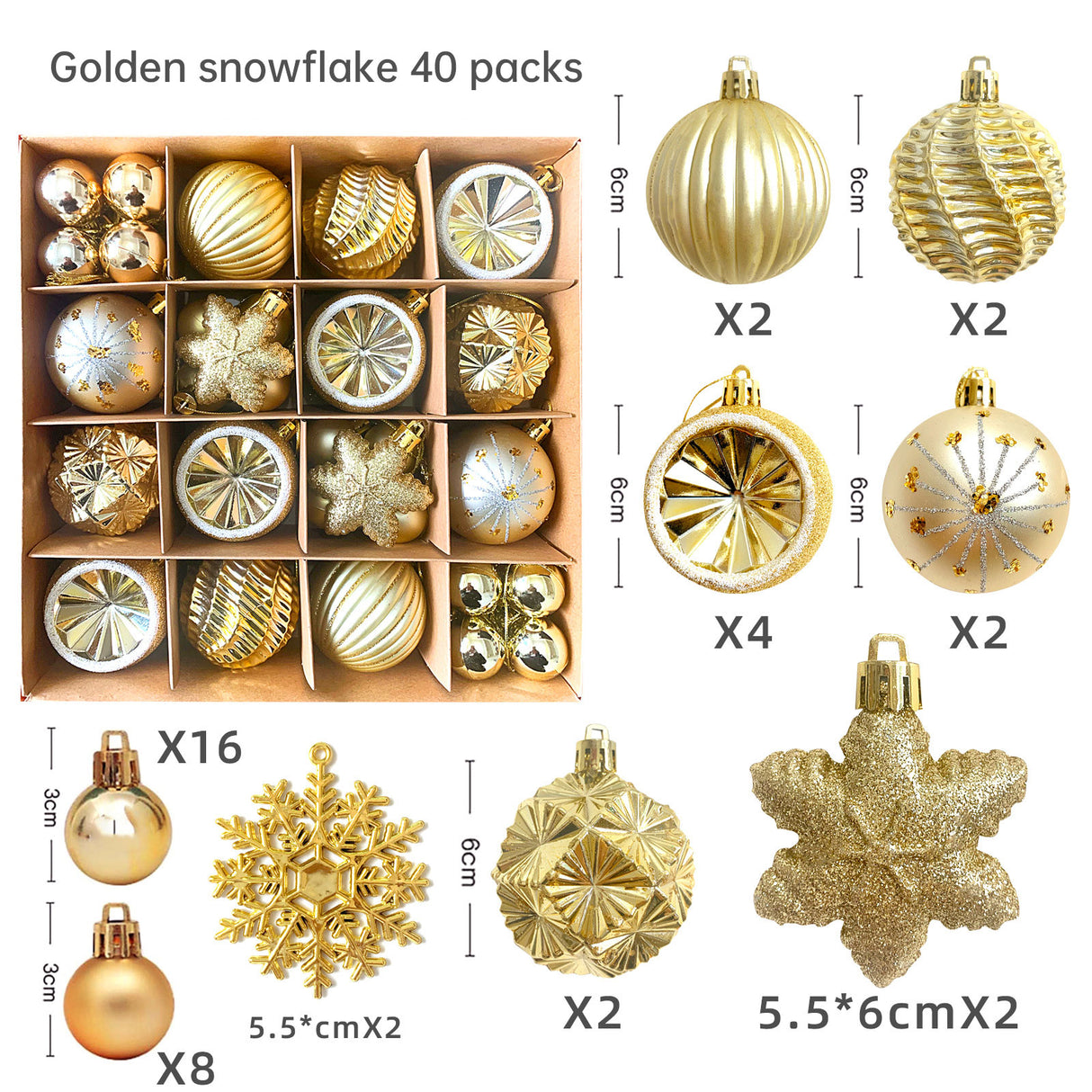 Christmas decoration 6cm electroplated ball plastic ball special-shaped painted Christmas ball gift Christmas tree pendant - V.I.P Digital Presence