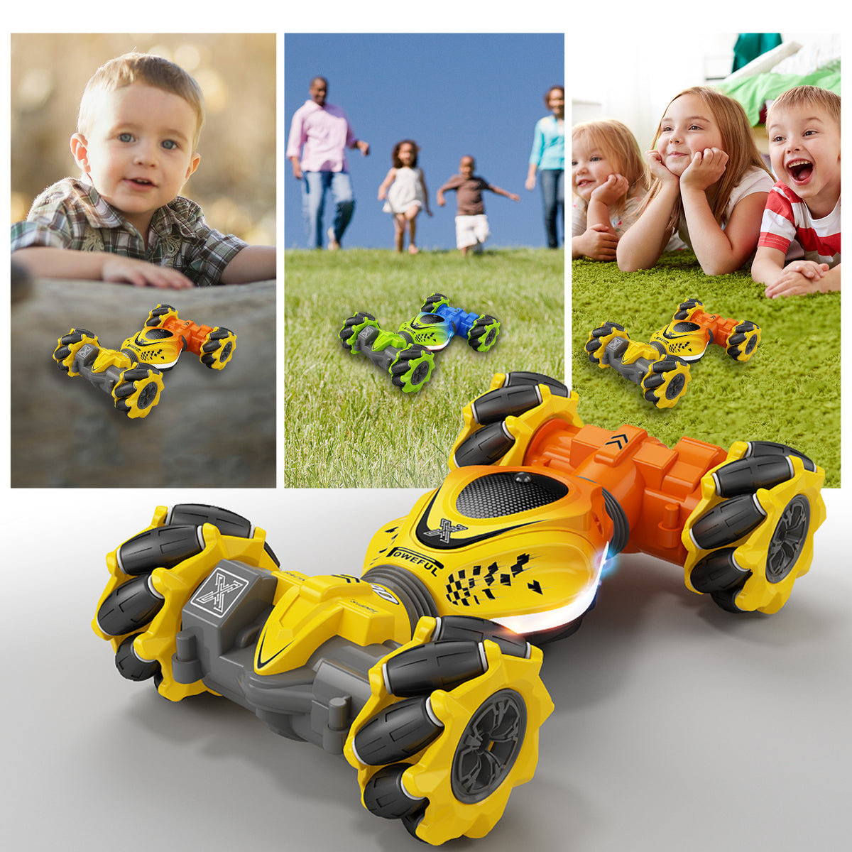 Coche de inducción con minigiro y gestos, transformable, con control remoto, de doble cara, para escalada y acrobacias.