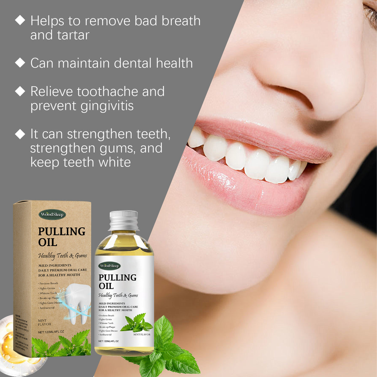 Woodsleep Coconut Mouthwash Fresh Breath Odor Gentle Care Clean Teeth Care Mouthwash - V.I.P Digital Presence