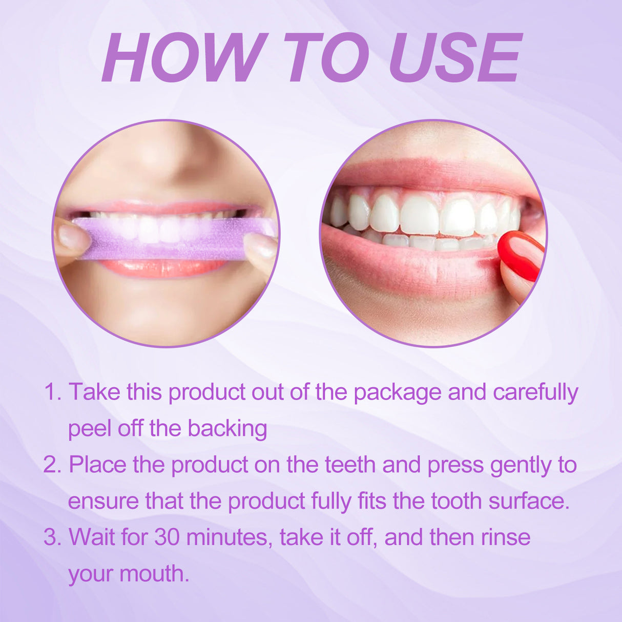 Purple Bright White Dental Stickers, Yellow Stain Removal Deep Cleaning Care For Oral Health Care Dental Stickers - V.I.P Digital Presence