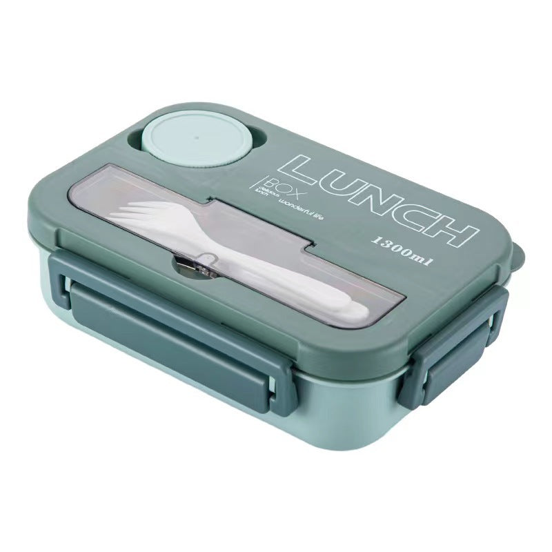 Microwaveable sealed lunch box with compartments and sauce box with cutlery - V.I.P Digital Presence