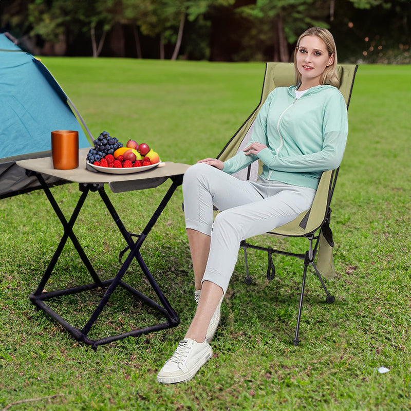 Folding camping chair with headrest. Lightweight, aluminum alloy, for travel and fishing. Outdoor furniture. - V.I.P Digital Presence