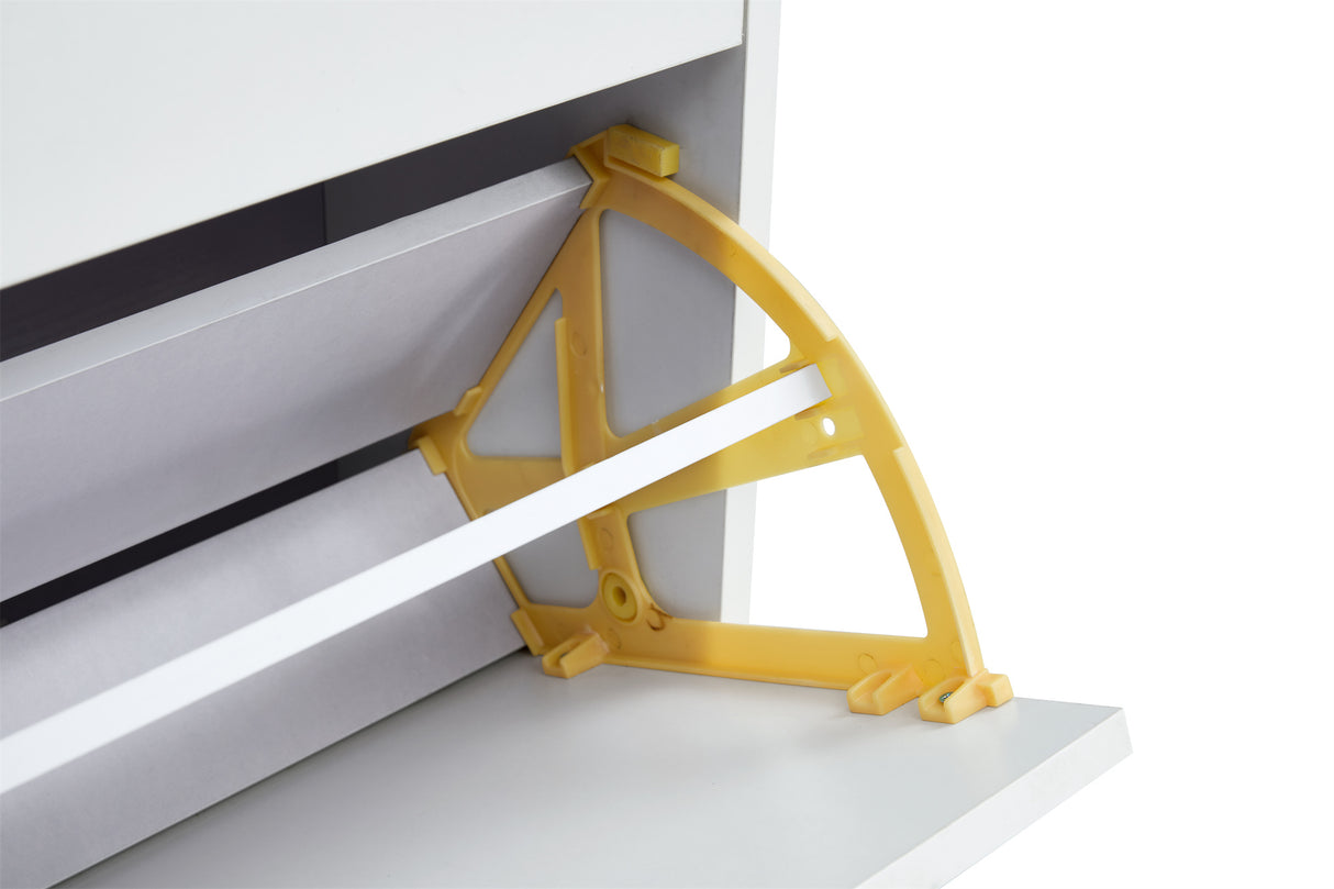 Shoe Cabinet , Shoe storage shelves, metal leg, White - V.I.P Digital Presence