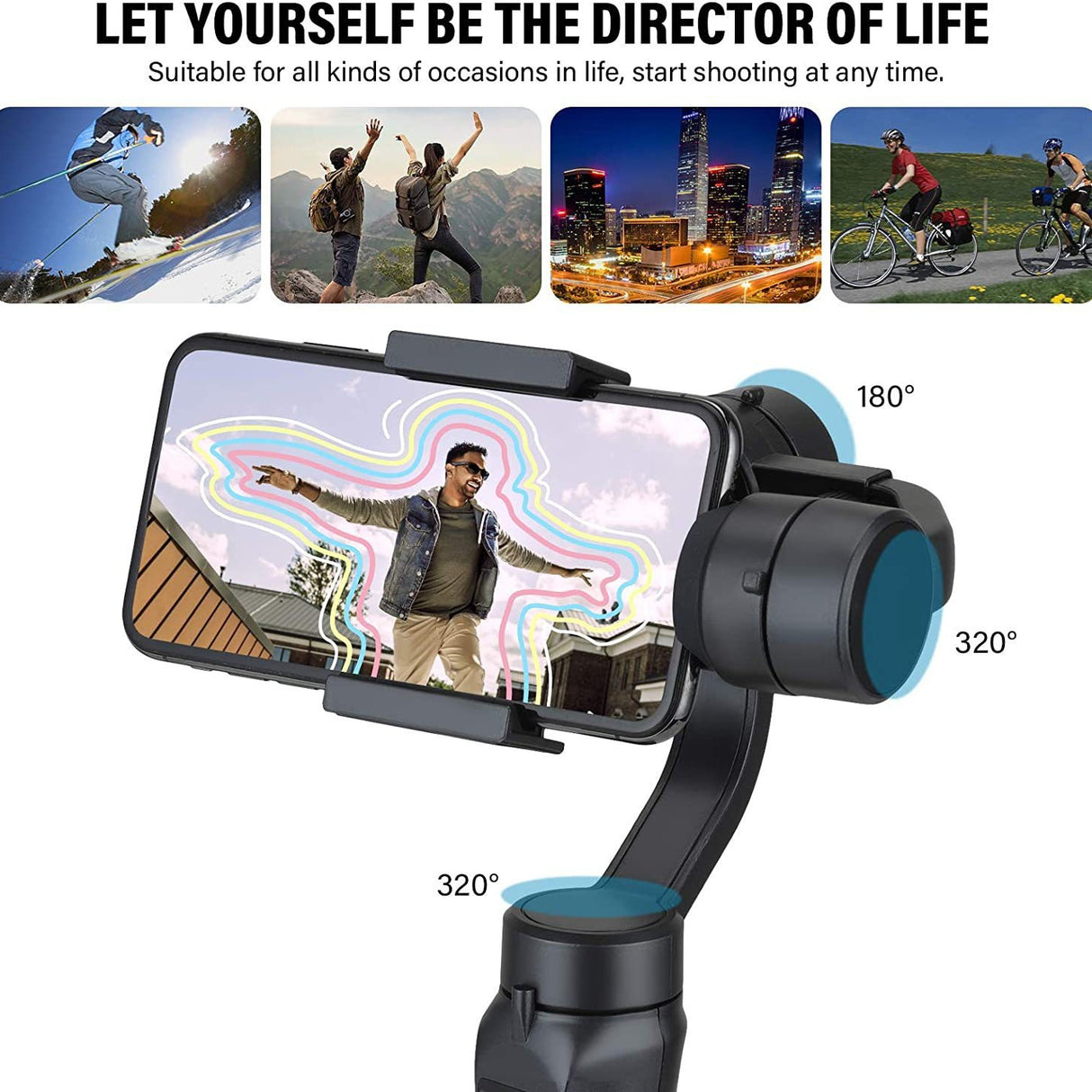 Three-axis handheld gimbal F6 stabilizer mobile phone three-axis stabilizer intelligent anti shake outdoor live streaming stand - V.I.P Digital Presence