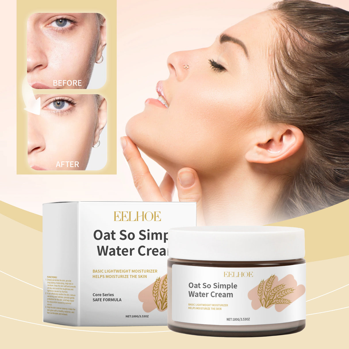 Oatmeal Moisturizer, Gently Hydrates And Moisturizes Facial Skin With A Radiant, Non-Greasy Skin Care Cream