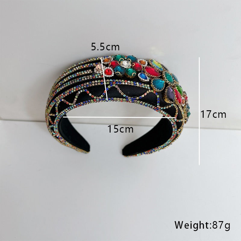 Baroque wide brimmed full diamond headband - V.I.P Digital Presence