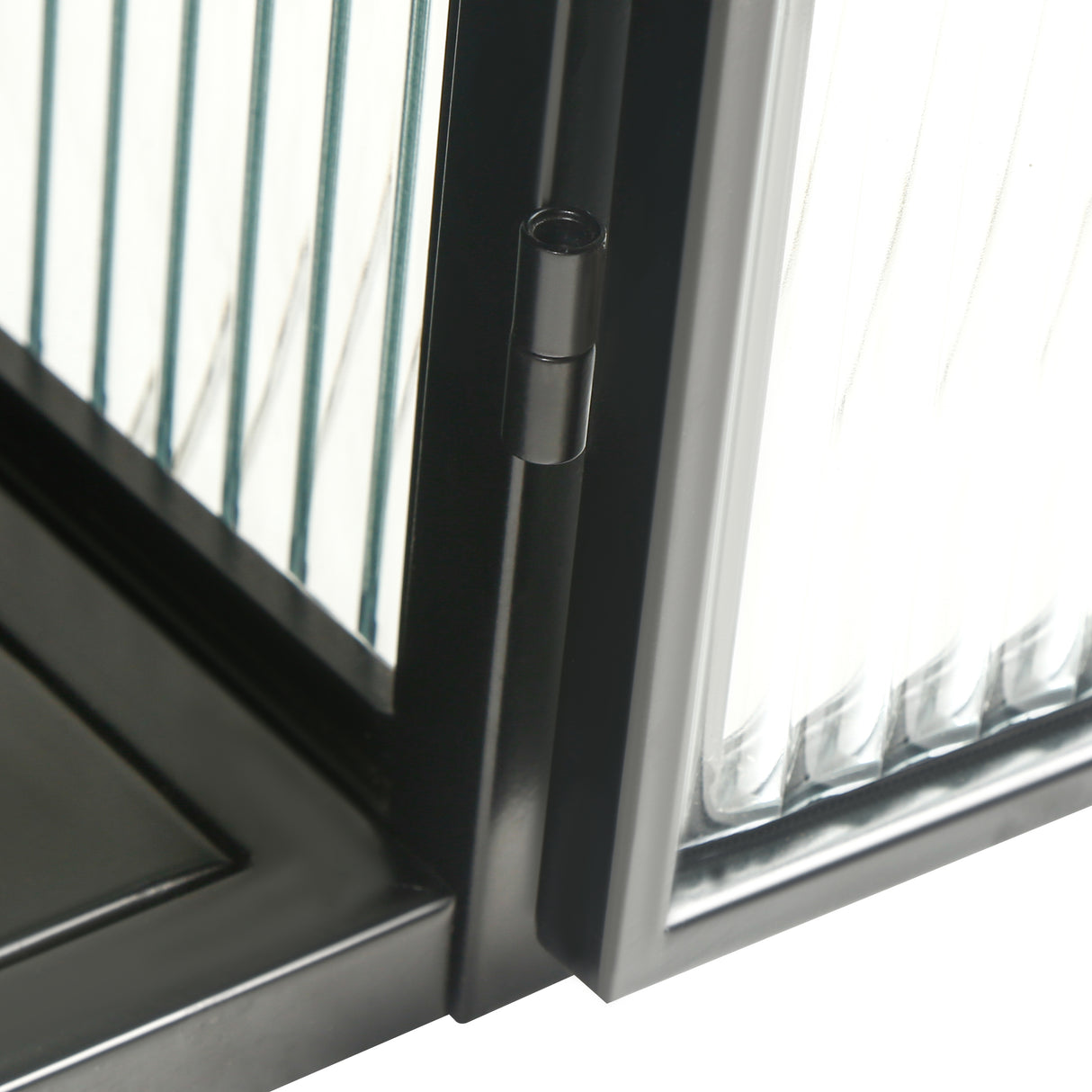 27.56"Glass Doors Modern Two-door Wall Cabinet with Featuring Three-tier Black