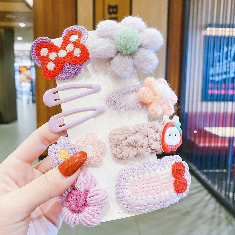 Milk Coffee Color Children's Plush Hairpin Net Red Bangs Side Hair Clip Autumn And Winter Lovely Japanese Clip - V.I.P Digital Presence