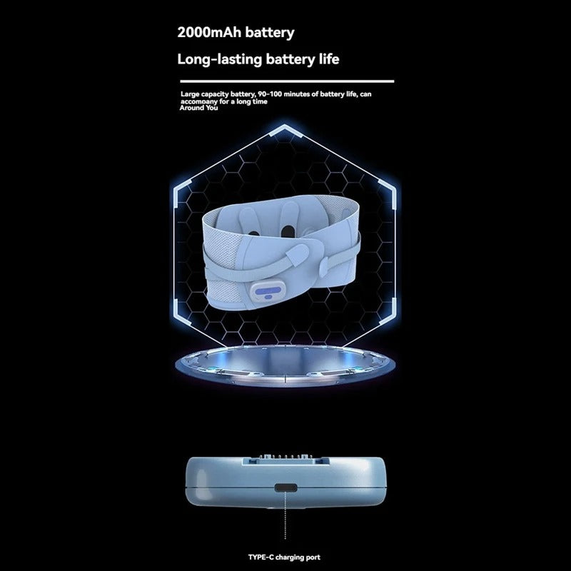 Shaping waist support belt waist massager massage belt EMS pulse hot compress vibration waist - V.I.P Digital Presence