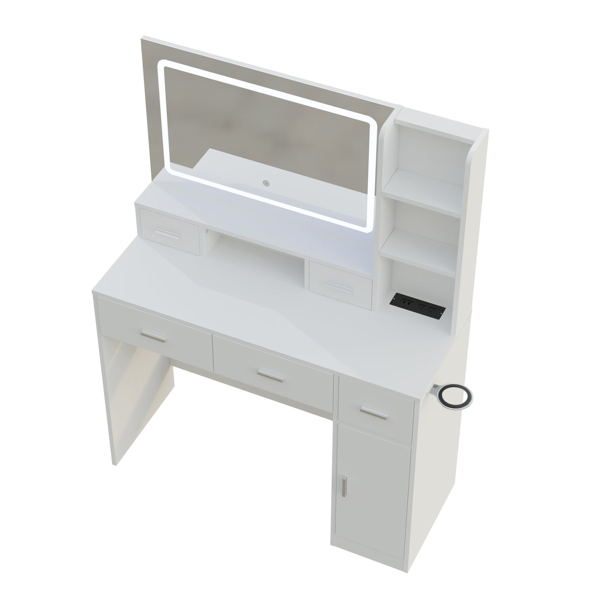 Smart mirror dressing table with drawers and storage cabinets, dressing table with bedroom dressing table, changing room