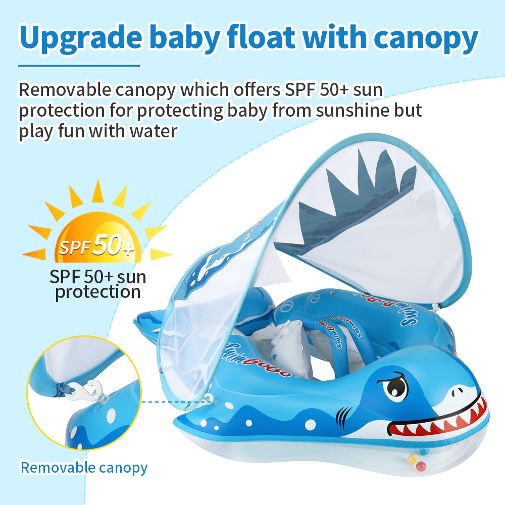 Swimbobo Baby Swimming Ring Lying Ring Children's Swimming Ring Armpit Ring Sunscreen Shade Shark - V.I.P Digital Presence