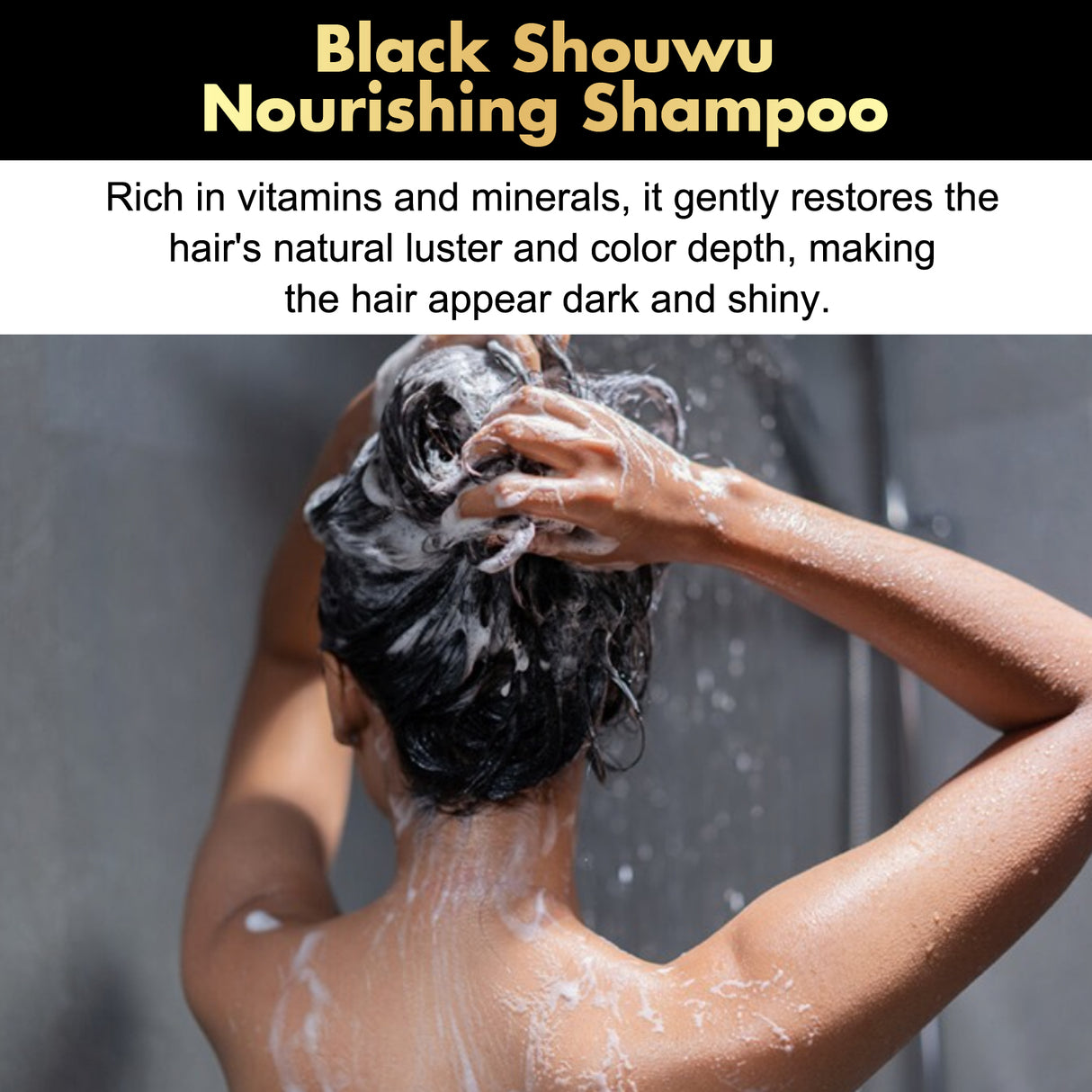 Black Ganoderma Multiflorum Shampoo Natural Black Hair Thick Moisturizing Scalp Soft Wash - V.I.P Digital Presence