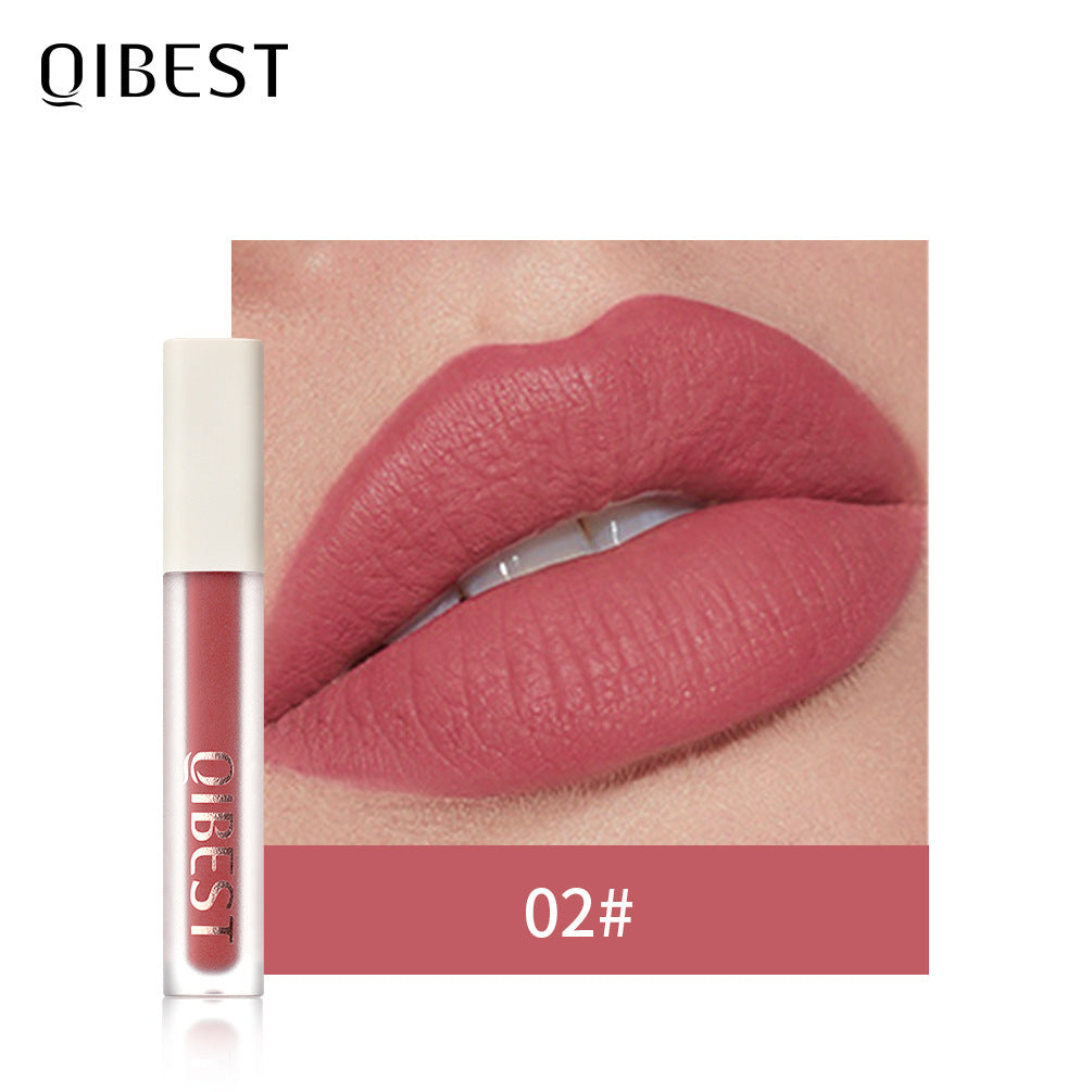 QIBEST Silky Lip Glaze Non-Stick Cup Does Not Fade Lip Gloss Makeup Color Liquid Lipstick Matte Moisturizing Lip Gloss - V.I.P Digital Presence