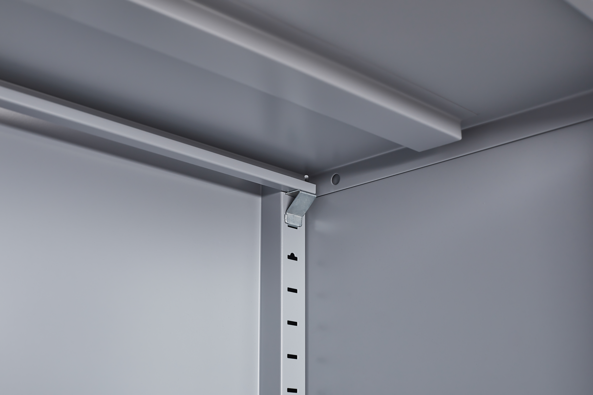 Grey metal kitchen storage cabinet, kitchen pantry storage cabinet with door and shelf, adjustable leveling feet - V.I.P Digital Presence