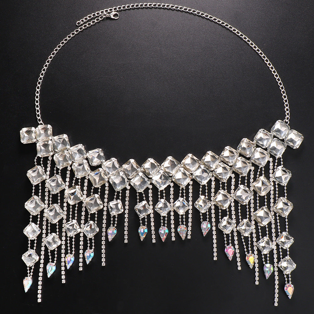 Trendy exaggeration hair chain, European and American fashion, water droplets full of diamonds hair accessories, headwear accessories, hair chain - V.I.P Digital Presence