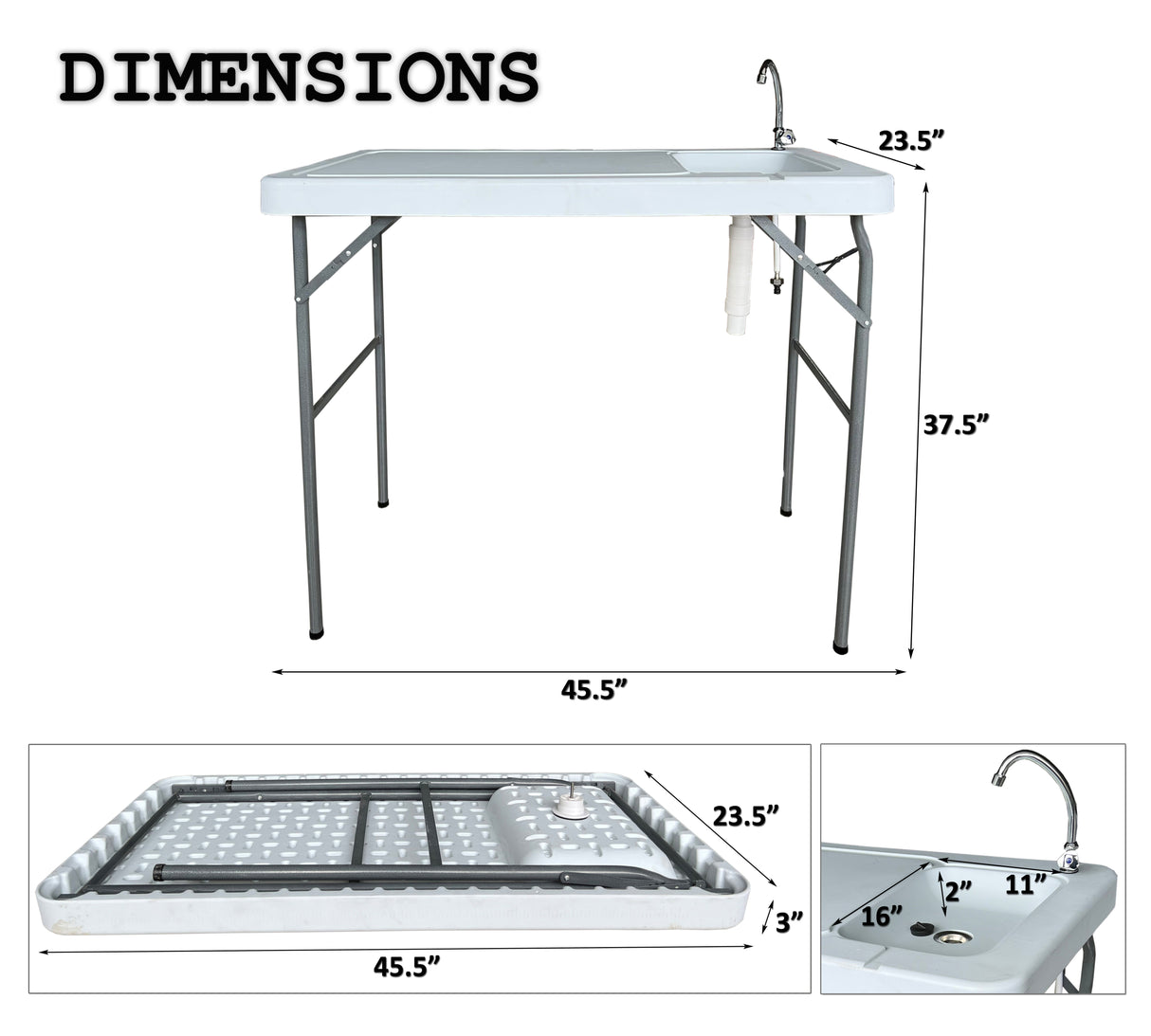 Outdoor Fish and Game Cutting Cleaning Table w/Sink and Faucet - V.I.P Digital Presence