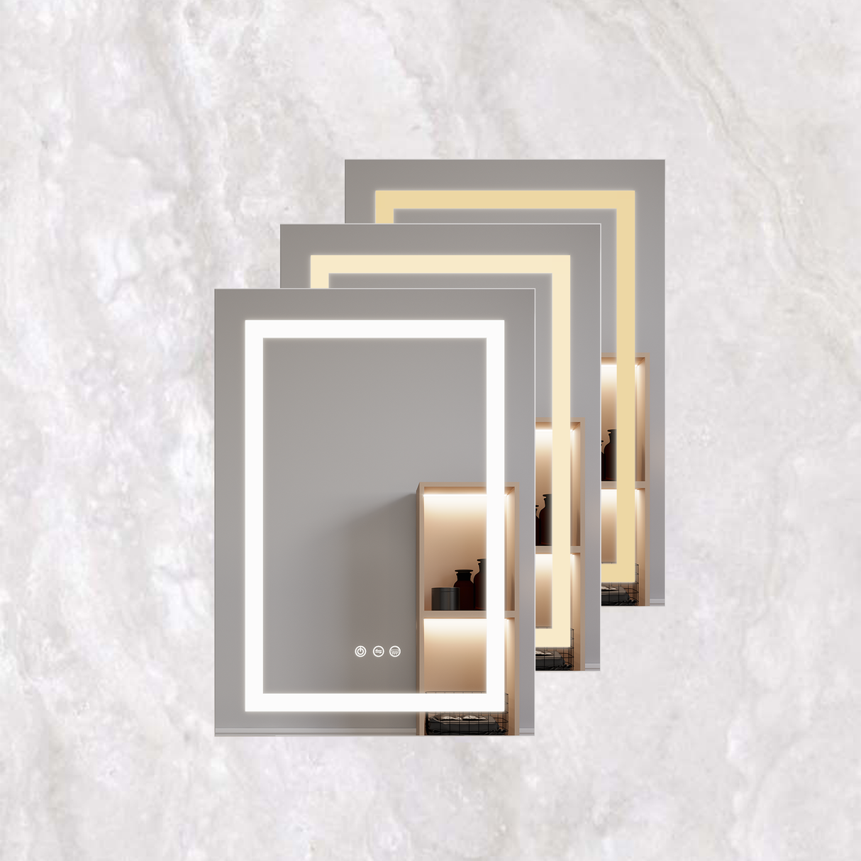 26x20 inch(Left Door) bathroom medicine cabinet with LED mirror 3000K~6000K single door lighting bathroom cabinet with touch switch adjusta - V.I.P Digital Presence