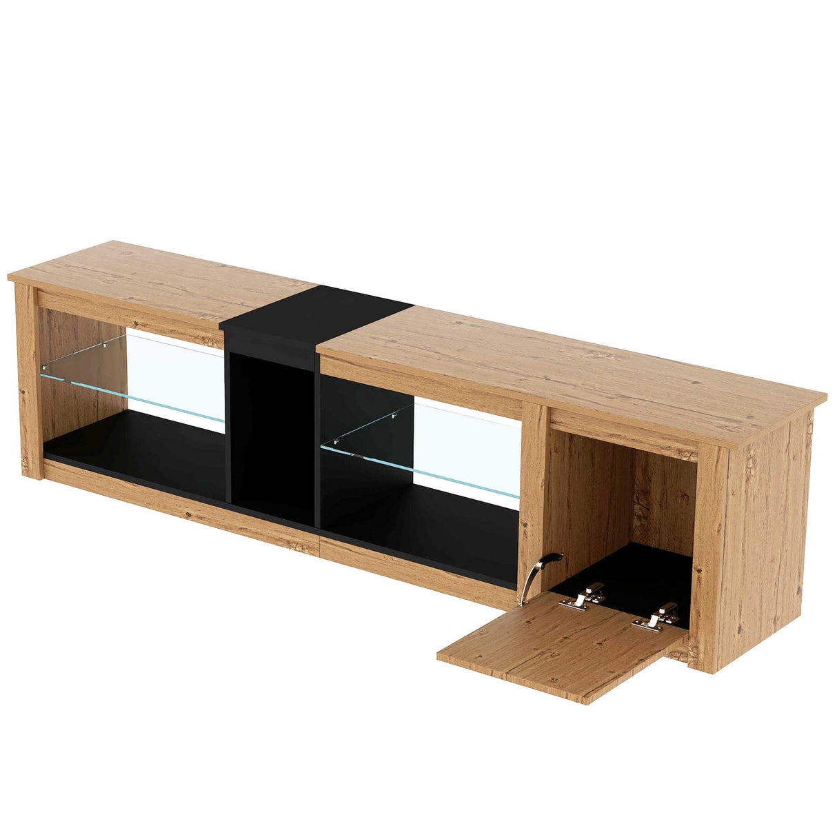 ModernTV stand suitable for TVs under 80 inches, media console with multifunctional storage, and LED lights - V.I.P Digital Presence