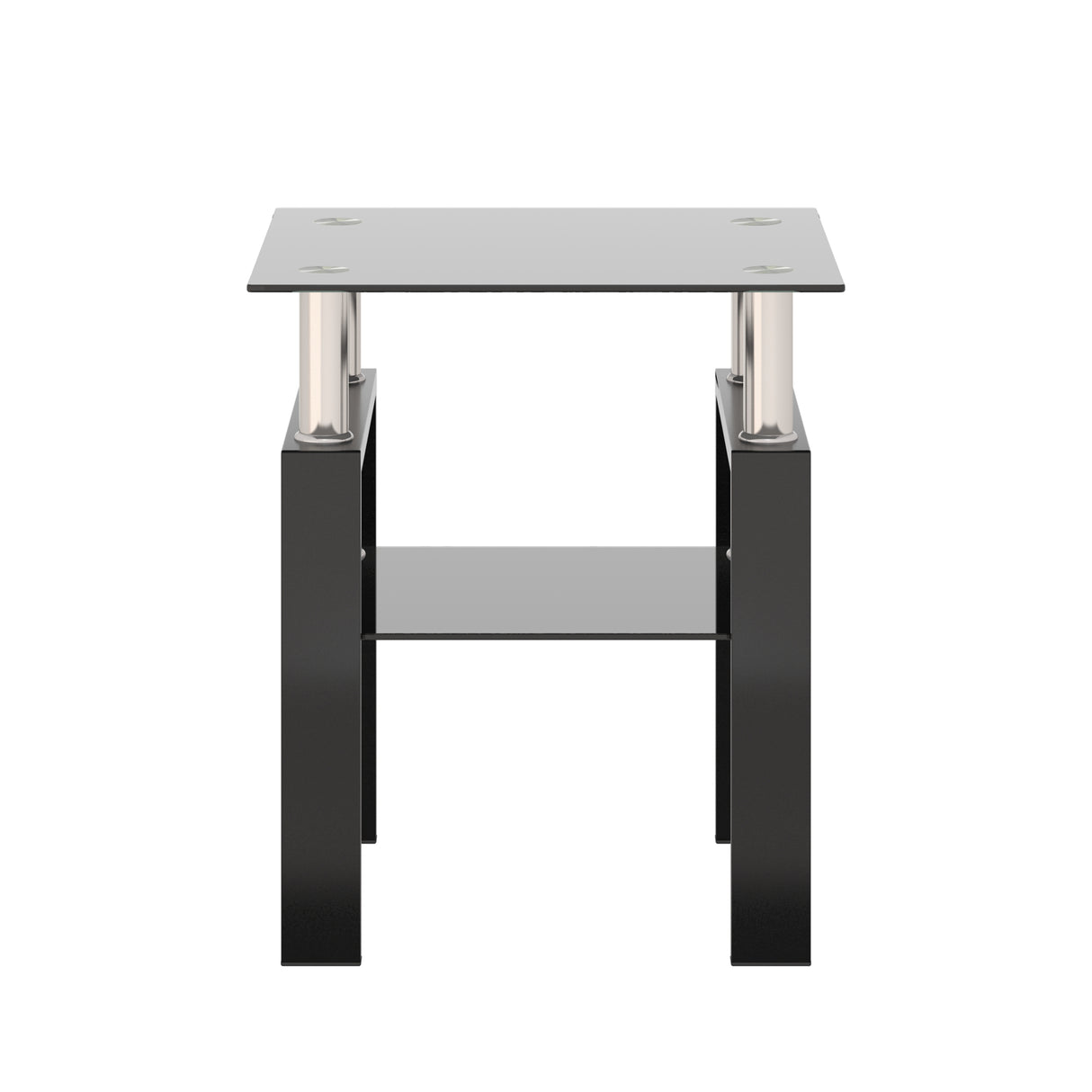 1-Piece Modern Tempered Glass Tea Table Coffee Table End Table, Square Table for Living Room, Black - V.I.P Digital Presence