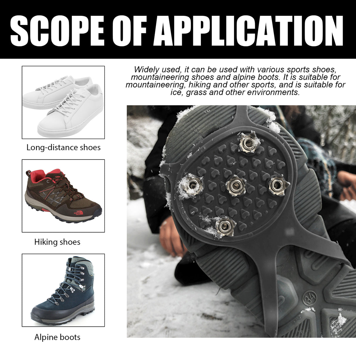 Universelle Rutschfeste Greiferspitzen, Outdoor Crampons Snowshoe Cover Mountaineering Sports Fall Easy To Wear And Take Off Shoe Cover - V.I.P Digital Presence