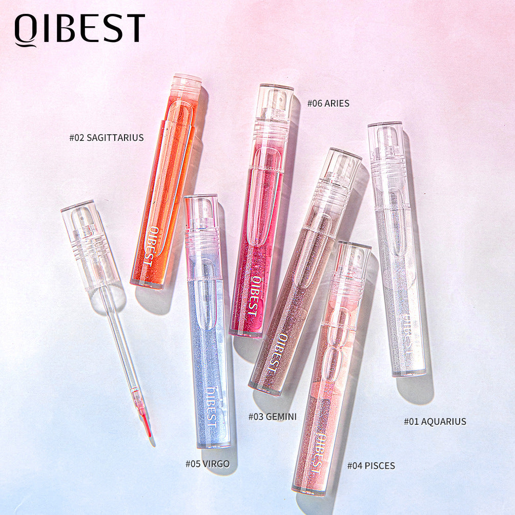 QIBEST Water Light Lip Gloss Mirror Glass Lip Glaze Moisturizing Moisturizing Water Light Lip Gloss Not Easy To Fade Transparent Lip Gloss - V.I.P Digital Presence