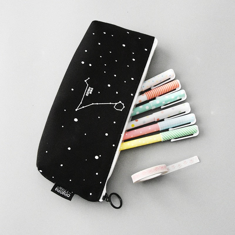 Fresh Pencil Bag Student Cotton and Linen Pencil Bag Female Constellation Stationery Bag - V.I.P Digital Presence