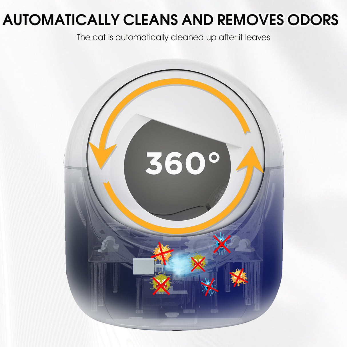 Intelligent cat litter box, automatically eliminates odors, application control, supports multiple cats with 5G and 2.4G WiFi - V.I.P Digital Presence