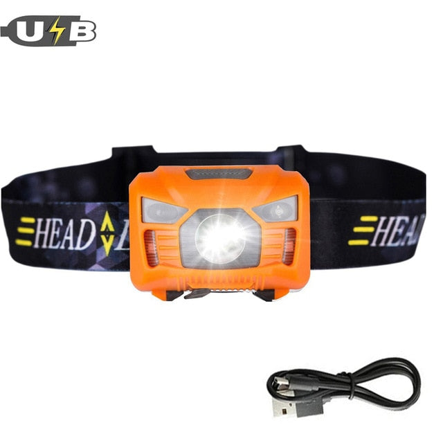 CREE 5W LED Body Motion Sensor Headlamp Mini Headlight Rechargeable Outdoor Camping Flashlight Head Torch Lamp With USB Charging - V.I.P Digital Presence