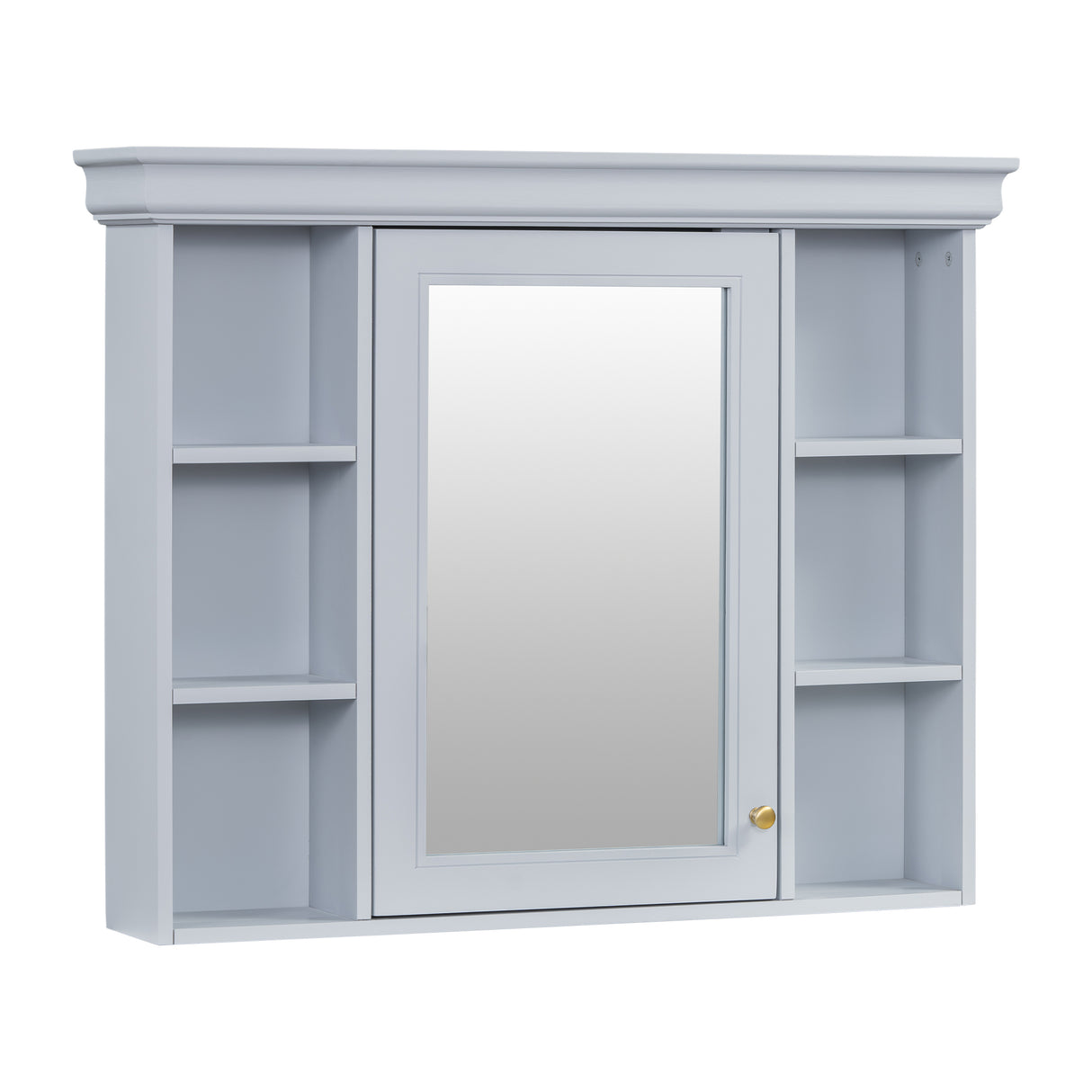 35'' x 28'' Blue Wall Mounted Bathroom Storage Cabinet with Mirror Door, Modern Bathroom Wall Cabinet with Mirror - V.I.P Digital Presence