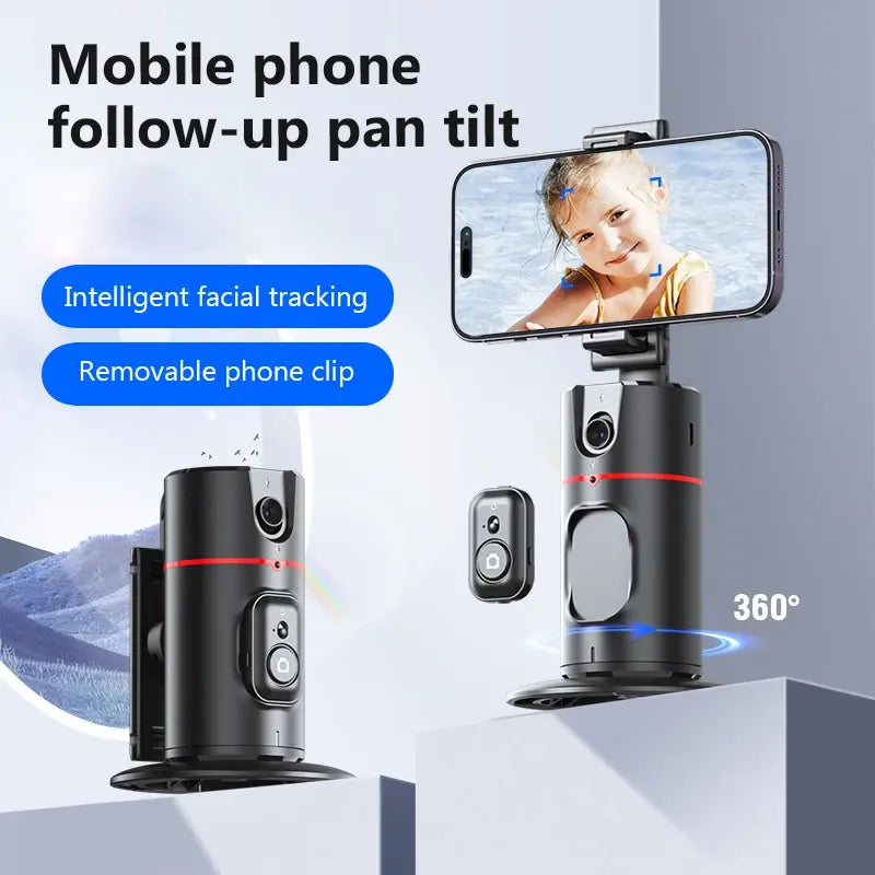 P02 Auto Face Tracking Stand 360 Rotation Phone Holder Desktop Tracking Gimbal Stabilizer Tripod for Live Vlogging Video - V.I.P Digital Presence