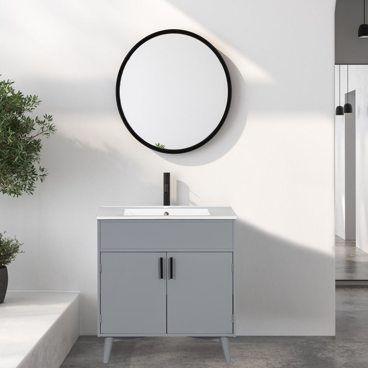 Bathroom vanity Set with Sink, Combo Cabinet, Bathroom Storage Cabinet - V.I.P Digital Presence