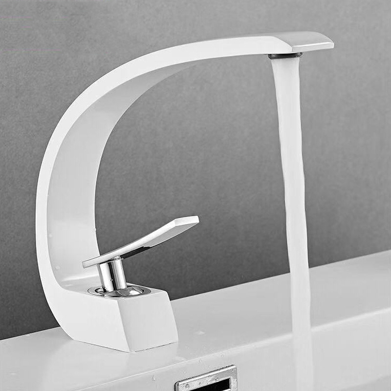 Black all copper single hole cold and hot faucet creative sink for washing hands and faces under the table - V.I.P Digital Presence