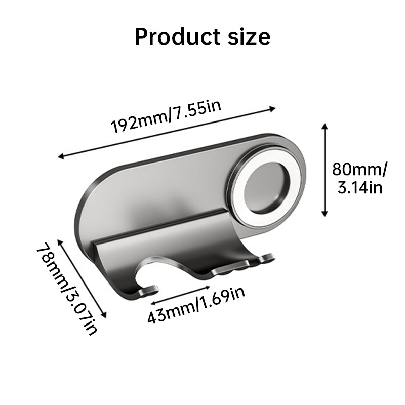 No - drill Magnetic Hair Dryer Wall Mount. Synthetic plastic, for Dyson/Leihen/Kexi. Colors: gray & white - V.I.P Digital Presence