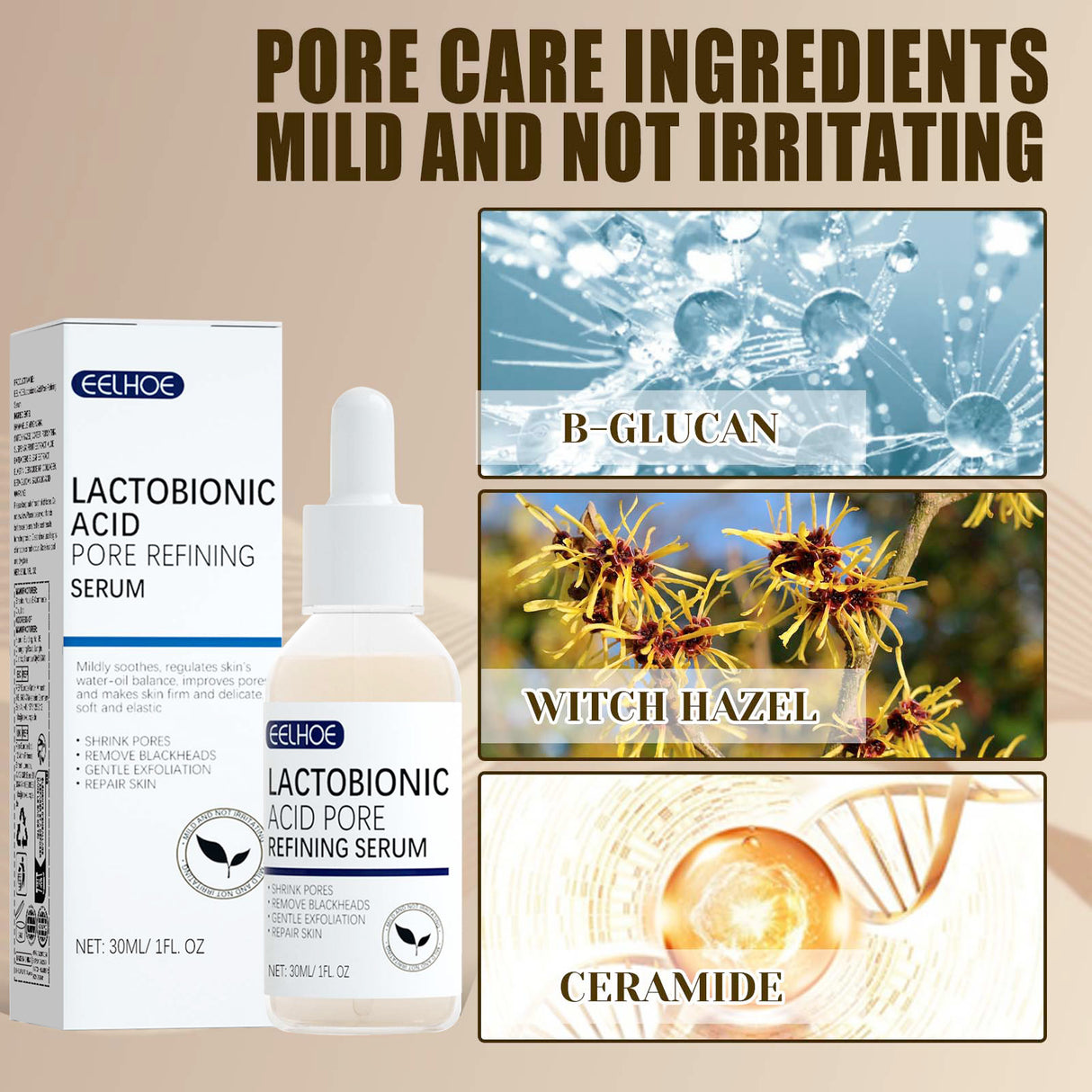 Lactosyl Acid Pore Narrowing Essence Skin Elastic Delicate Cleansing Blackhead Skin Care Essence - V.I.P Digital Presence