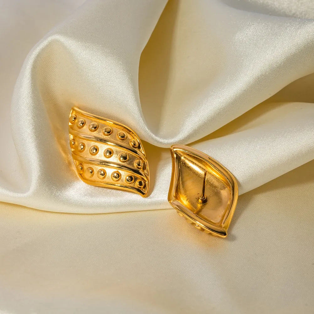 18K Gold-Plated Stainless Steel Stud Earrings - V.I.P Digital Presence