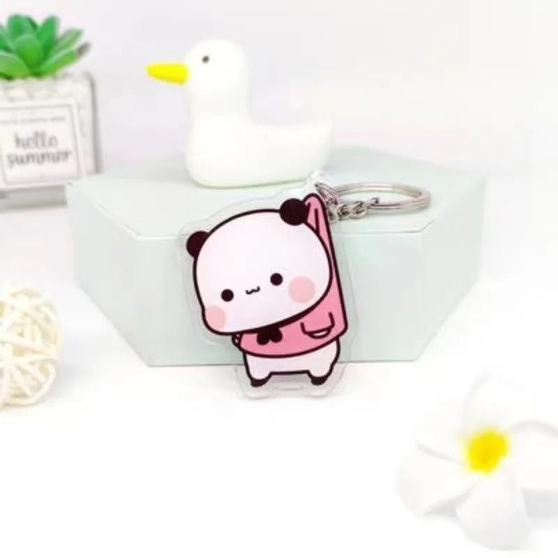 Cute cartoon Bubudu Giant Panda Pendant Keychain Car Key Acrylic Backpack Keychain Pendant - V.I.P Digital Presence