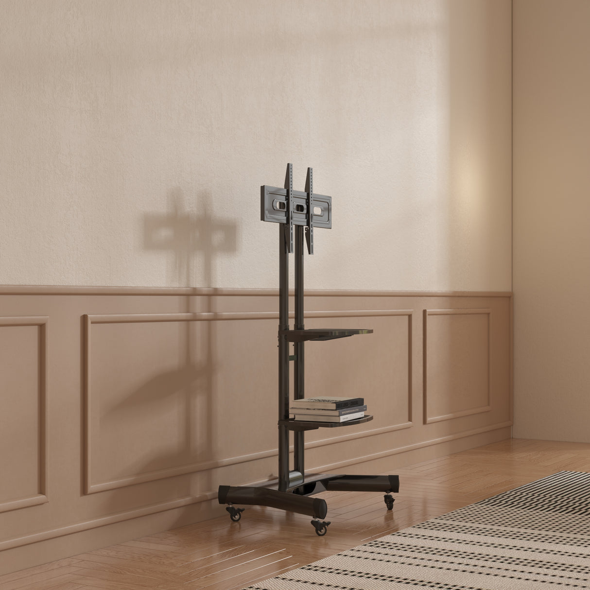 FANCO Universal Rotating TV Stand, suitable for 32-80 inch TVs, adjustable tilt height, maximum VESA 600x400mm (black) - V.I.P Digital Presence