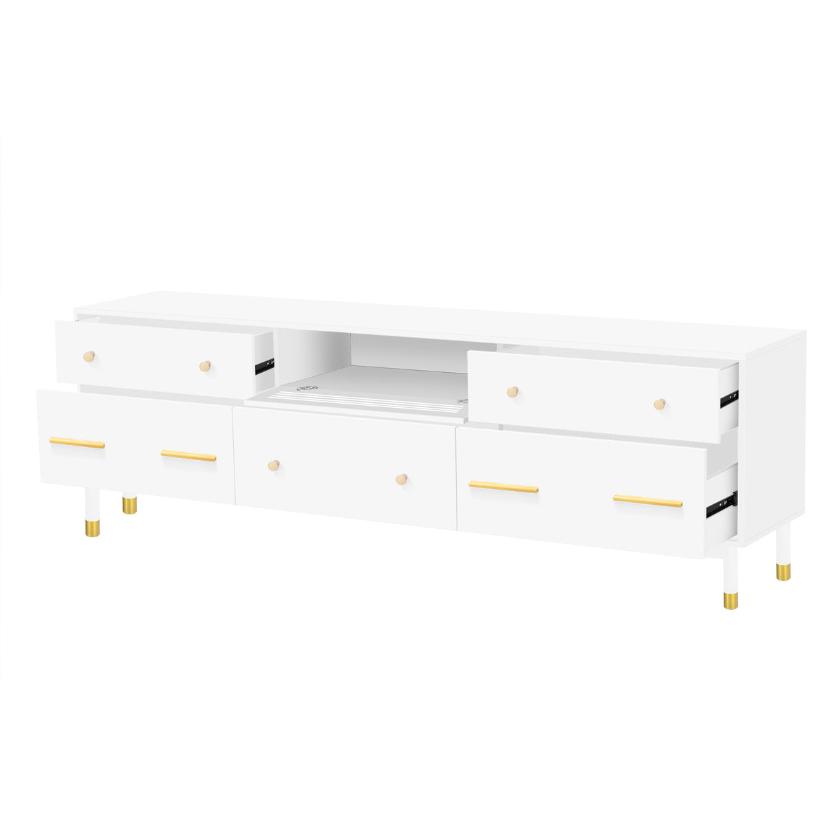 U-Can TV Stand for 75+ Inch TV Entertainment Center TV Media Console Table Modern TV Stand - V.I.P Digital Presence