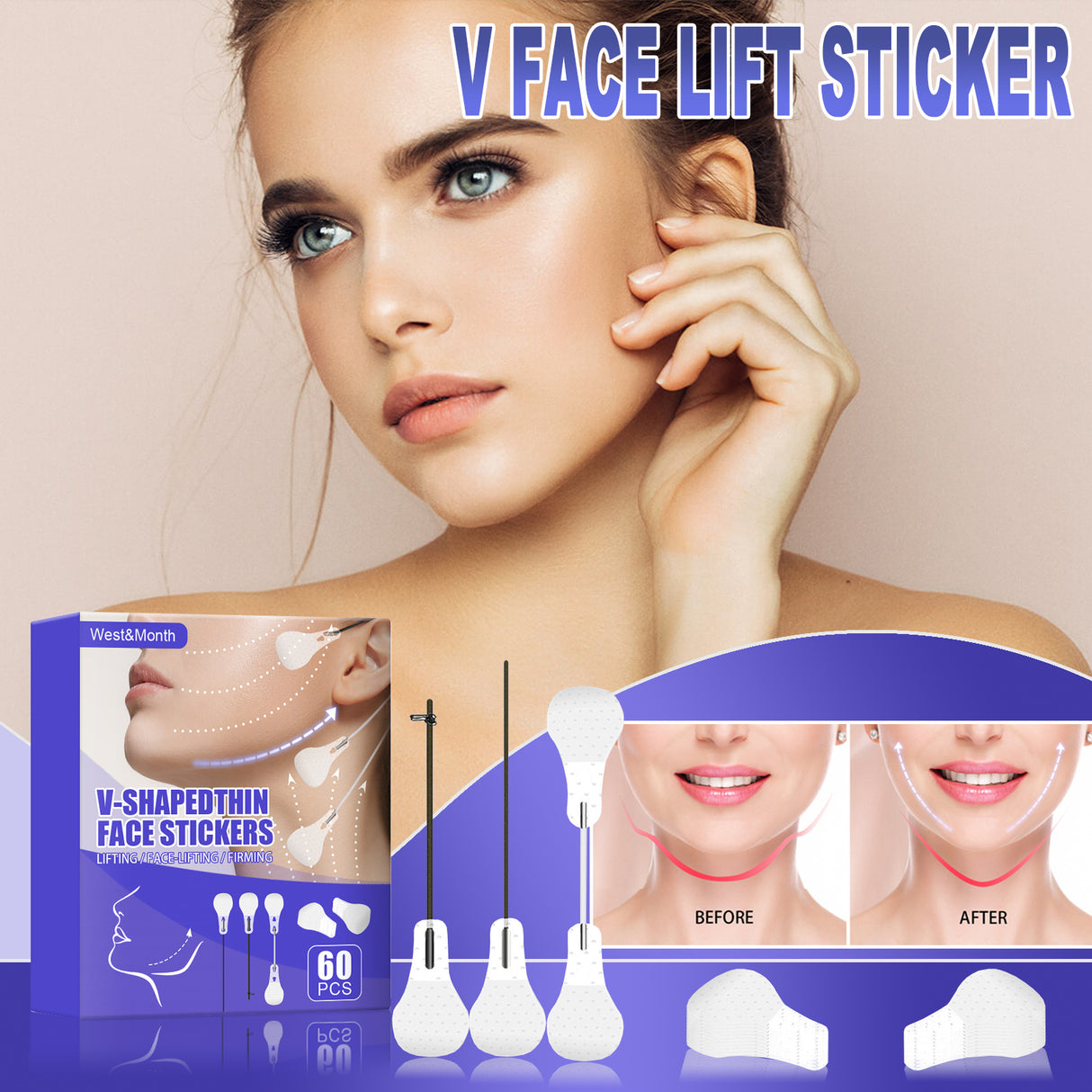 Face Lifting Patch V-Shaped Face Lifting Patch Skin Firming And Thin Chin Muscle Lifting And Swelling Elimination Shaping Patch - V.I.P Digital Presence