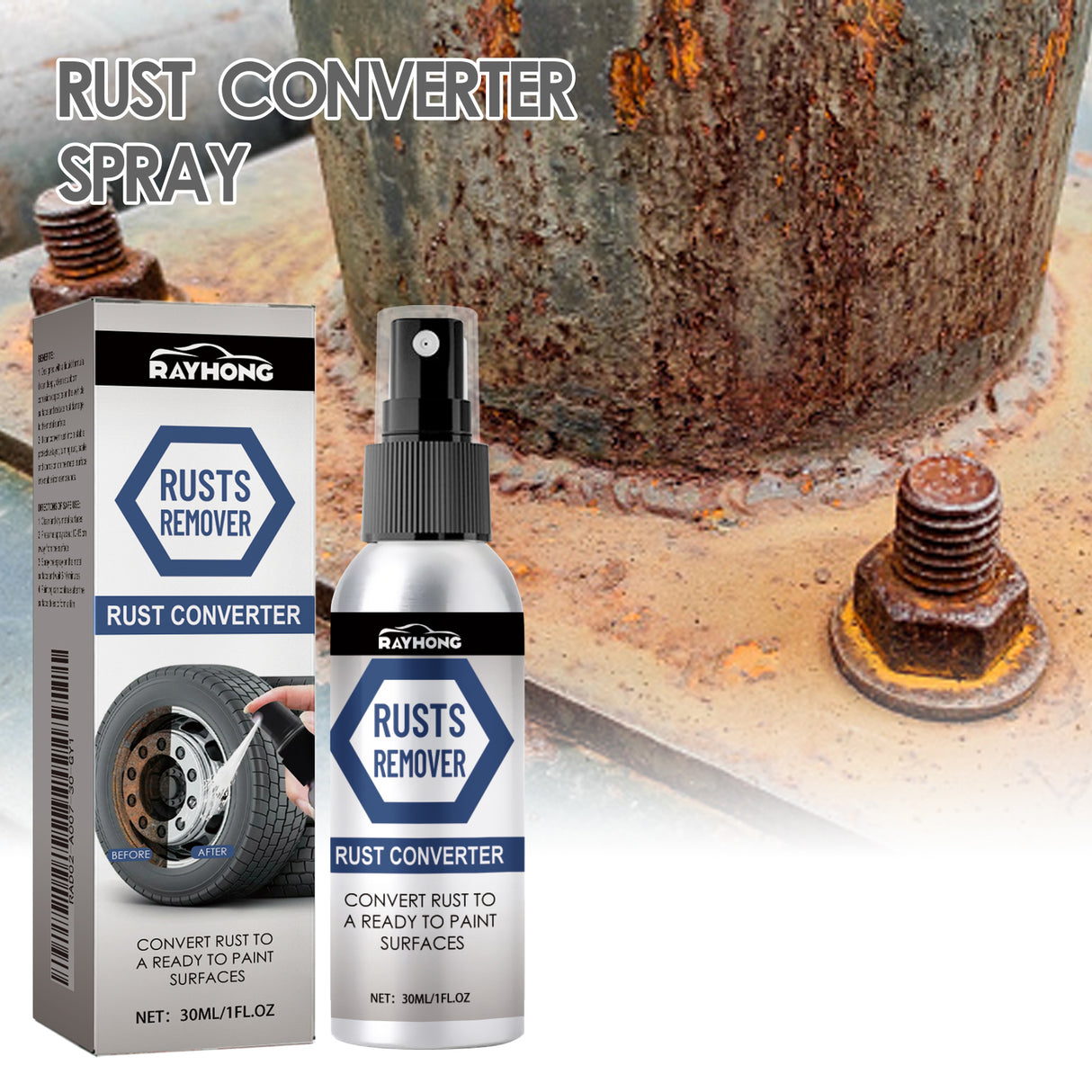 Anti-Rust Conversion Agent Spray Automobile Wheel Hub Tire Rim Door Lock Cleaning Rust Remover Lubricant - V.I.P Digital Presence