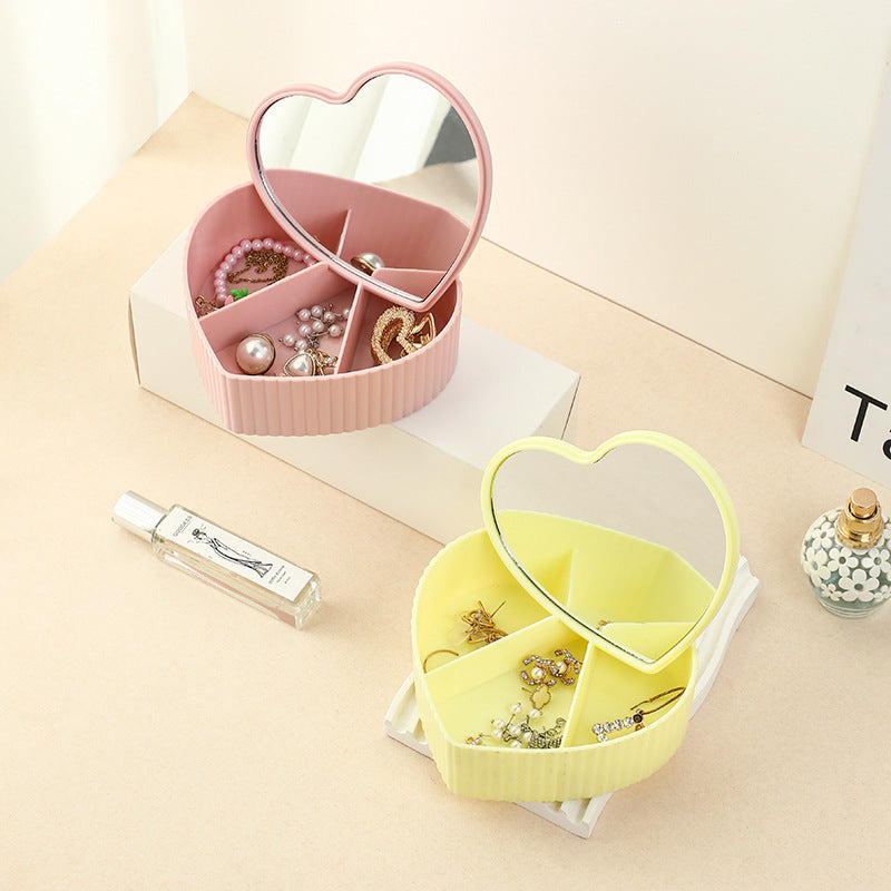 High-end luxury desktop large capacity compartment jewelry storage box with mirror - V.I.P Digital Presence