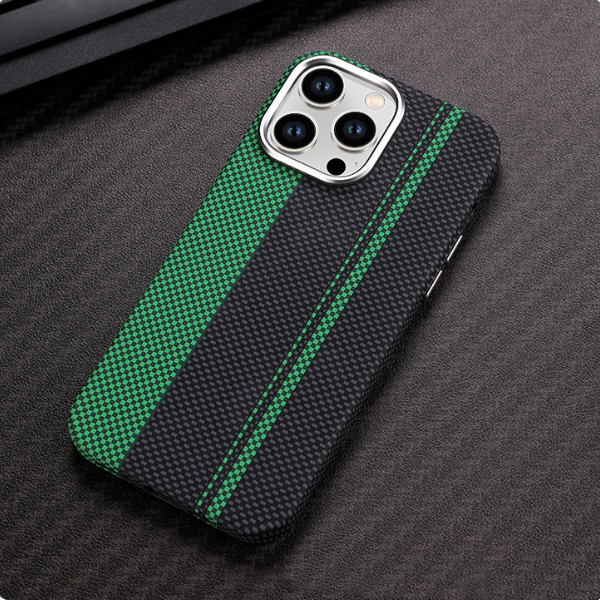 Suitable for iPhone 15 ProMax phone case Kevlar pattern magnetic hard case 14 carbon fiber pattern anti drop protective case