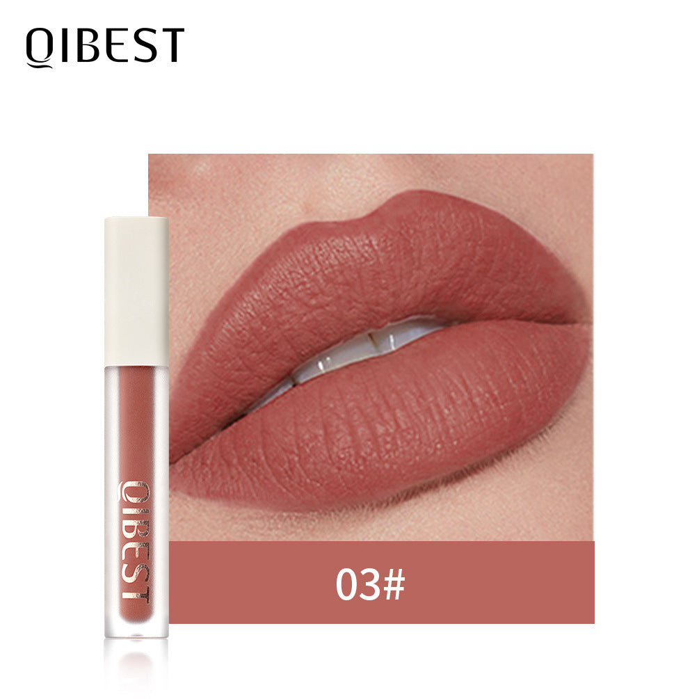 QIBEST Silky Lip Glaze Non-Stick Cup Does Not Fade Lip Gloss Makeup Color Liquid Lipstick Matte Moisturizing Lip Gloss - V.I.P Digital Presence