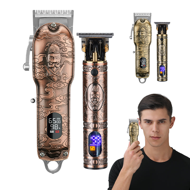 All Metal Hair Clipper Retro Oil Head Carving Scissors Machine Set USB Charging Electric Hair Clipper - V.I.P Digital Presence