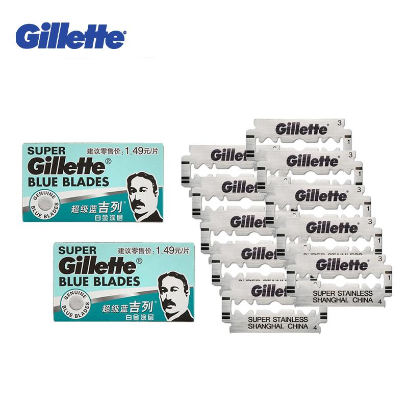 Gillette Super Blue Shaving Razor Blades For Men Stainless Steel double edge Shaver Blades (5 blades x 2 boxes) - V.I.P Digital Presence