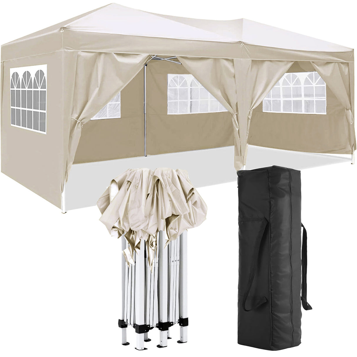 10'x20 'folding canopy with 6 detachable side walls for outdoor activity shelter UPF 50+terrace portable tent - V.I.P Digital Presence